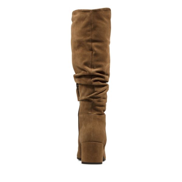 Clarks Womens Sheer Slouch Knee High Boots Brown | UK-1739086